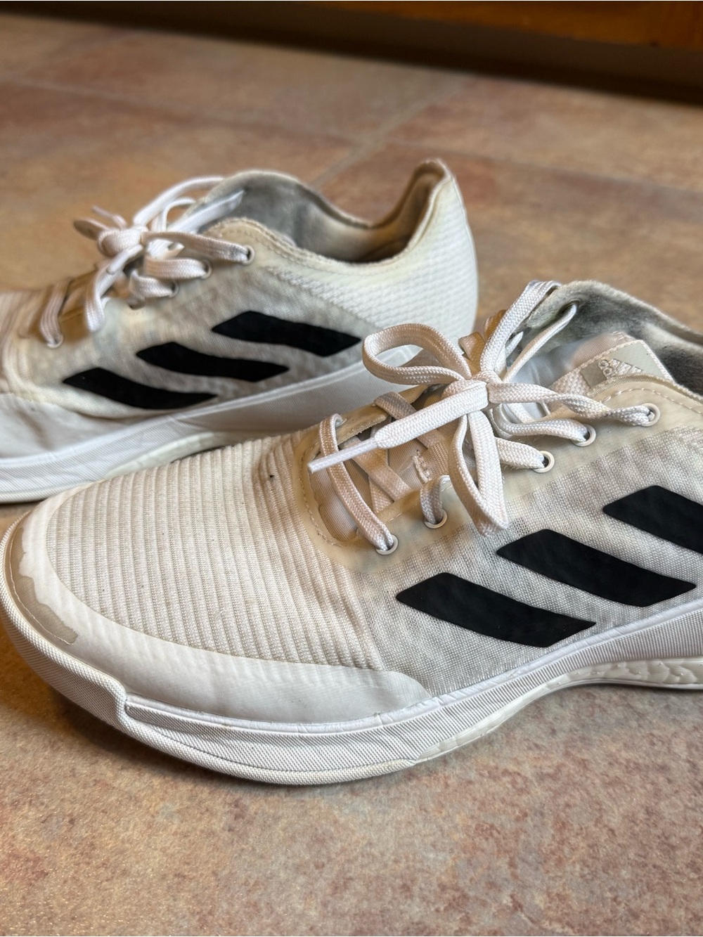 adidas Men’s White Sneakers with Black Stripes
